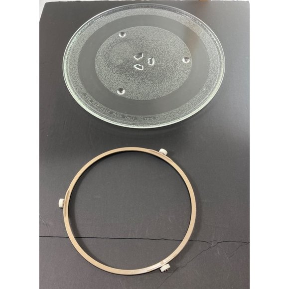 Microwave Glass Turntable Dish 13.5 inches Round with Plastic Turner C198 - Picture 2 of 12